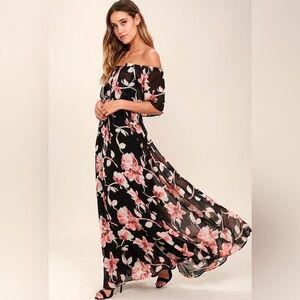 Floral off the shoulder maxi dress